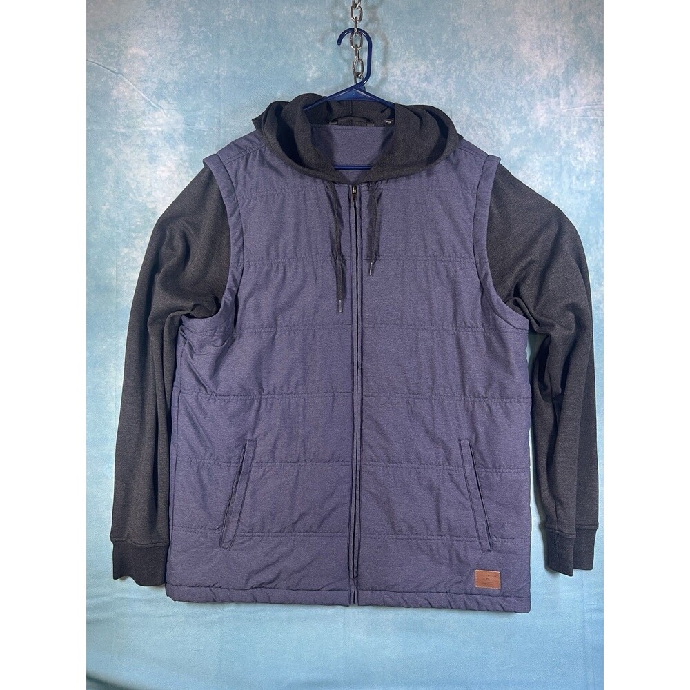 Y2K VTG Travis Mathew Scavenger Hooded Golf Jacket Heather Navy Men's Size L New